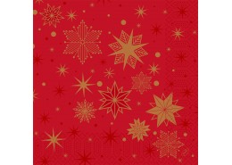 Tissue Napkin 40 x 40 cm Stargazing Red 3-ply