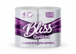 White Bliss Quilted 3ply Toilet Roll