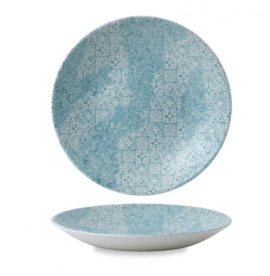 Med Tiles Aquamarine Deep Coupe Plate