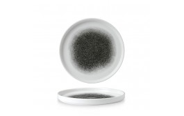 Raku Quartz Black Chefs' Walled Plate