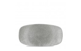 Raku Jasper Grey Chefs' Oblong Plate No 3