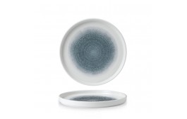 Raku Topaz Blue Chefs' Walled Plate