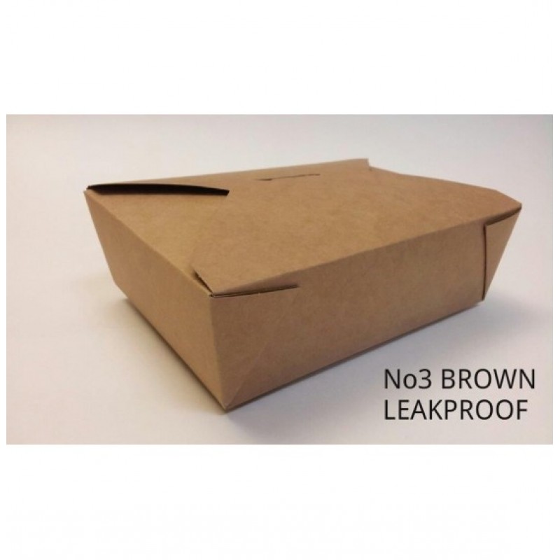 Brown paper food box kraft leak/grease proof lunch salad box takeaway bio UK 