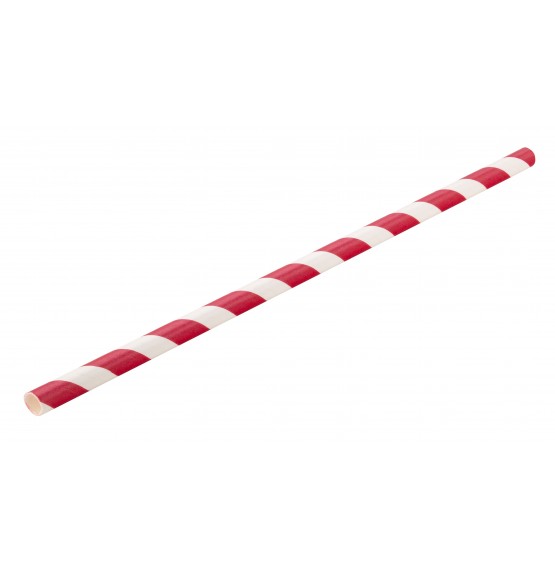 Red Striped Paper Straw (Box 250)