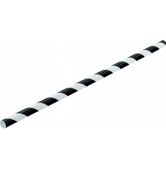 Black Striped Paper Straw (Box 250)