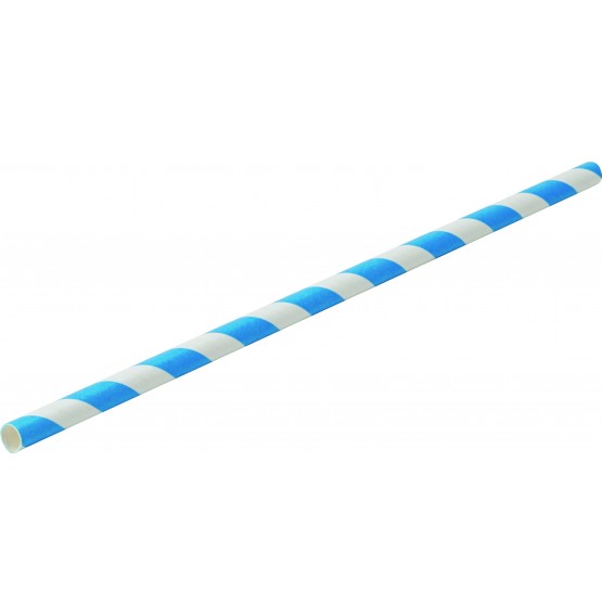 Blue Striped Paper Straw (Box 250)