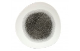 Raku Quartz Black Organic Round Plate