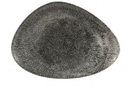 Raku Quartz Black Chefs' Triangle Plate