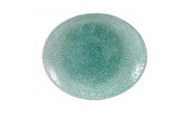 Raku Jade Green Oval Coupe Plate