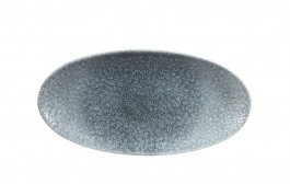 Raku Topaz Blue Chefs' Oval Plate