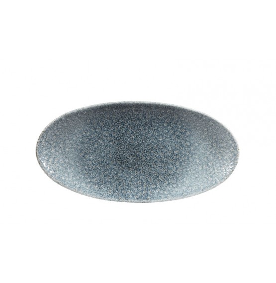 Raku Topaz Blue Chefs' Oval Plate