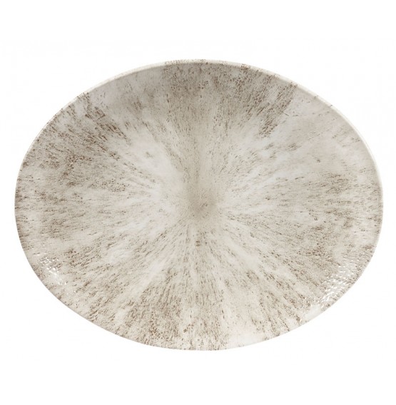 Stone Agate Grey Oval Plate
