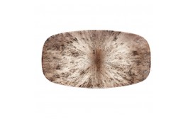 Stone Zircon Brown Chefs' Oblong Plate No.4