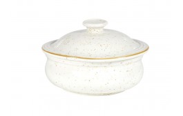 Stonecast Barley White Lidded Stew Pot