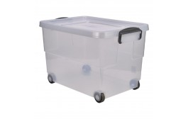 Storage Box w/ Clip Handles on Wheels