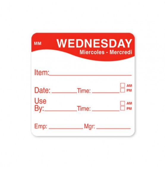MoveMark Red 51mm Square Label (Wednesday)