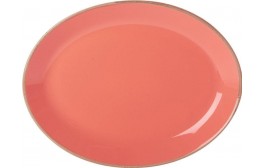 Seasons Coral Oval Plate