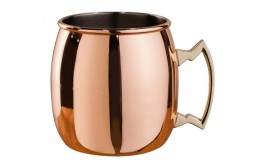 Mezclar Curved Moscow Mule Mug Copper Plated - Brass Handle