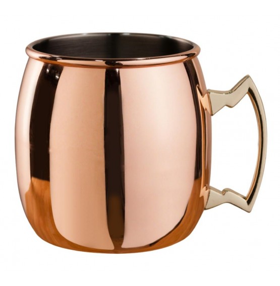 Mezclar Curved Moscow Mule Mug Copper Plated - Brass Handle