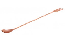 Mezclar Cocktail Spoon With Fork Copper Plated