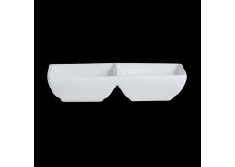 Varick Cafe Porcelain Double Well Rectangle Tray