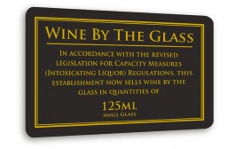 Wine By the Glass 125ml Sign
