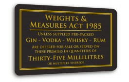 Weights & Measures Act 35ml Sign