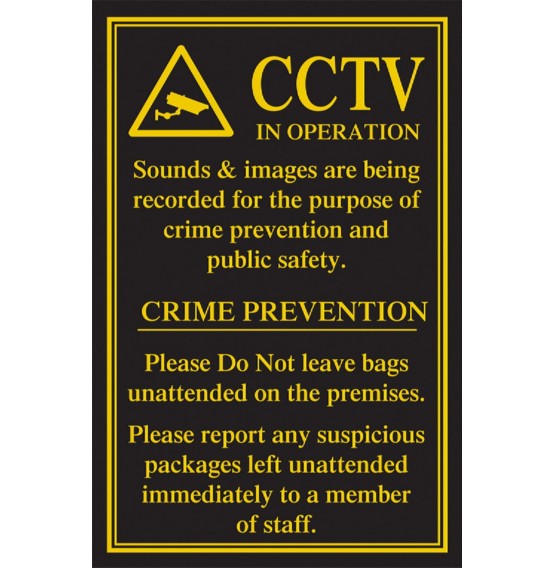 CCTV in Operation/Crime Prevention Sign