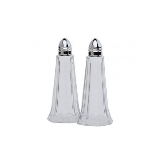 Glass Lighthouse Pepper Shaker with Silver Top