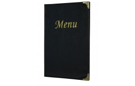 A4 Menu Holder Black 8 Pages