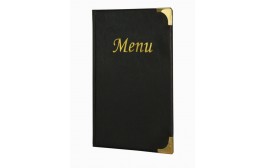 Menu Holder A5 Black 8 Pages