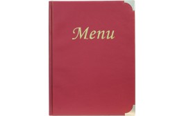 A5 Menu Holder Wine Red 8 Pages