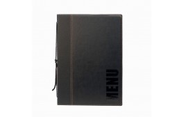 Contemporary A4 Menu Holder Black 4 Pages