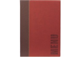 Contemporary A4 Menu Holder Wine Red 4 Pages