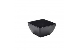 Black Melamine Curved Square Bowl