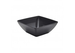 Black Melamine Curved Square Bowl