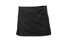 Short Apron with Split Pocket Black