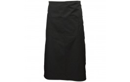 Long Apron with Split Pocket Black