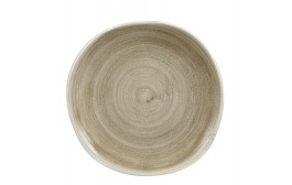 Patina Antique Taupe Organic Round Plate