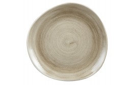 Patina Antique Taupe Organic Round Plate
