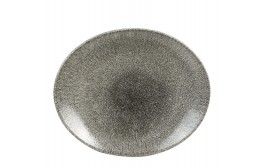 Raku Quartz Black Oval Coupe Plate