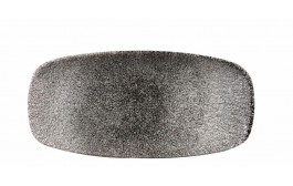 Raku Quartz Black Chefs' Oblong Plate