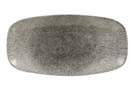 Raku Quartz Black Chefs' Oblong Plate