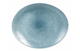 Raku Topaz Blue Oval Coupe Plate