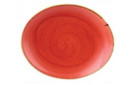 Stonecast Berry Red Oval Coupe Plate