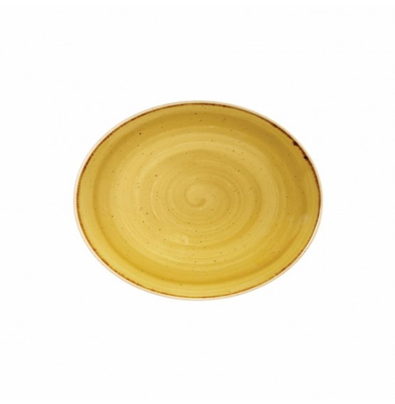 Stonecast Mustard Seed Yellow Oval Coupe Plate
