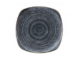 Homespun Charcoal Black Square Plate
