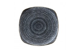 Homespun  Charcoal Black Square Plate