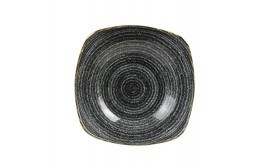 Homespun Charcoal Black Square Bowl