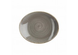 Stonecast Peppercorn Grey Oval Coupe Plate